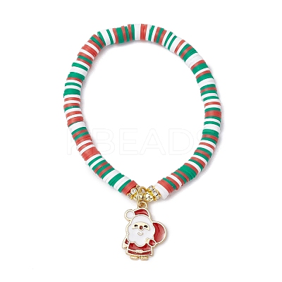 Polymer Clay Beaded Stretch Bracelets BJEW-JB11162-1
