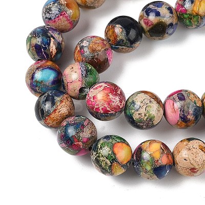 Dyed Natural Regalite/Imperial Jasper/Sea Sediment Jasper Beads Strands G-B124-C01-19-1