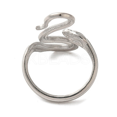 Non-Tarnish 304 Stainless Steel Open Cuff Ring LS-RJEW-C068-01B-P-1