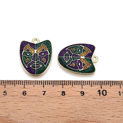 Carnival/Mardi Gras Theme Alloy Enamel & Glitter Powder Pendants ENAM-T020-53E-RS-1