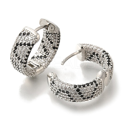 Rack Plating Brass Micro Pave Cubic Zirconia Hoop Earrings EJEW-H016-23P-1