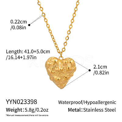 Sweet Design 304 Stainless Steel Heart Pendant Necklaces DY4160-6-1