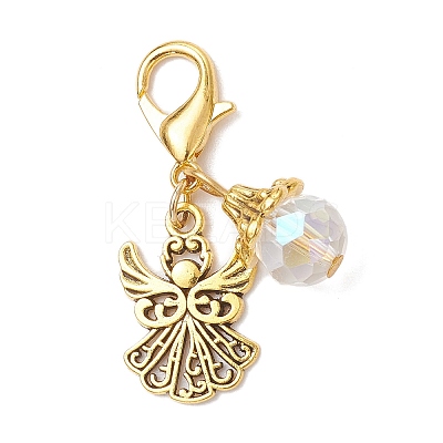 Tibetan Style Alloy Angel Pendant Decorations HJEW-JM03837-01-1