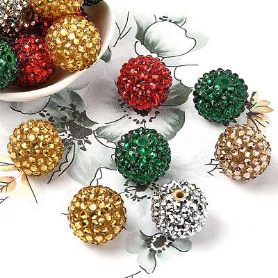 Christmas Theme Resin Rhinestone Beads RESI-L049-01-1