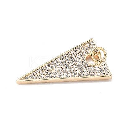 Brass Micro Pave Clear Cubic Zirconia Pendants KK-L254-01G-1