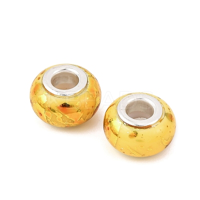 Opaque Resin Rondelle European Beads RESI-Z046-01J-1