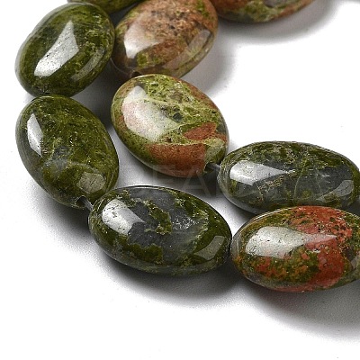 Natural Unakite Beads Strands G-P528-M17-01-1