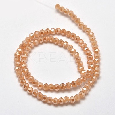 Faceted Round Full Rainbow Plated Imitation Jade Electroplate Glass Beads Strands X-EGLA-J130-FR10-1
