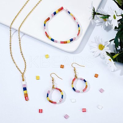 6 Colors 2-Hole Glass Seed Beads SEED-NB0001-26-1