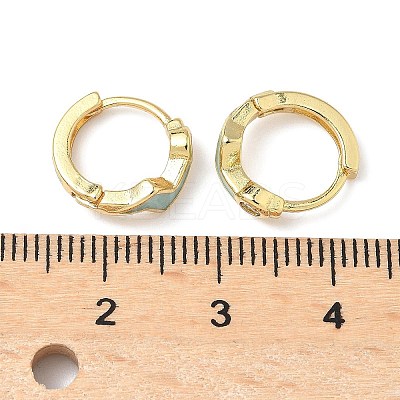 Brass Micro Pave Clear Cubic Zirconia Hoop Earrings EJEW-A132-12G-1
