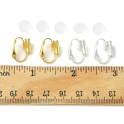 12Pcs 2 Colors Brass Clip-on Earring Converters Findings KK-FS0001-30-1