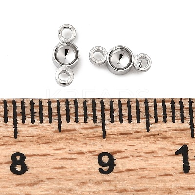 Flat Round Brass Rhinestone Connecter Settings KK-P340-06A-P-1