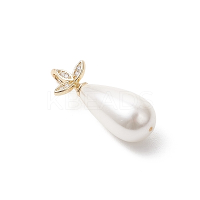 Electroplate Shell Pearl Pendants PALLOY-JF04940-01-1