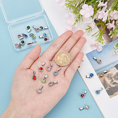 Zinc Alloy Rhinestone Pendants ALRI-PH0001-17-RS-1