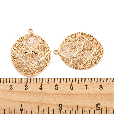 Rack Plating Brass Hollow Pendants KK-P244-11KCG-1
