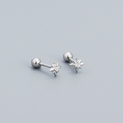 Star 925 Sterling Silver Pave Cubic Zirconia Cartilage Earrings FS-WG250FB-01-1