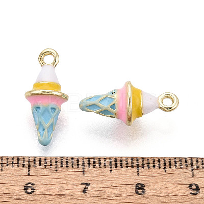 Rack Plating Alloy Enamel Pendants PALLOY-N181-25KCG-01-1