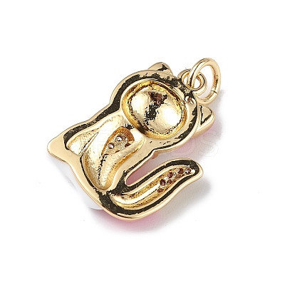 Rack Plating Brass Micro Pave Cubic Zirconia Pendants KK-F848-01G-1