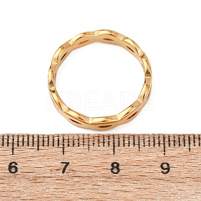 304 Stainless Steel Clear Cubic Zirconia Wave Finger Rings for Women RJEW-Z115-02G-1