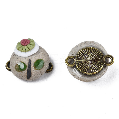 Handmade Porcelain Connector Charms PORC-N004-147-1