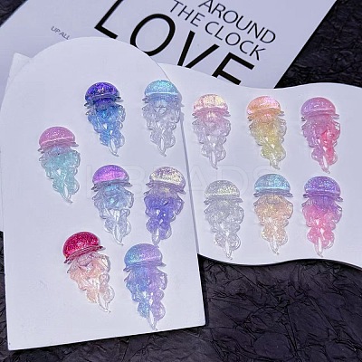 Luminous Ocean Transparent Resin Cabochons CRES-L045-02E-1