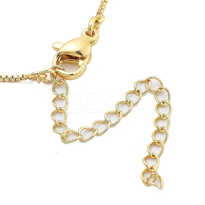 Brass & Plastic Pearl Letter Pendant Box Chain Necklaces for Women LS-NJEW-U017-01G-19-1