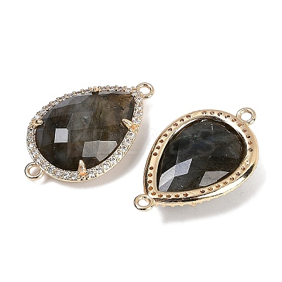 Natural Labradorite Faceted Teardrop Links G-B126-03G-04-1