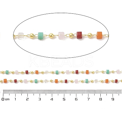 Brass & Glass Link Chain CHC-A009-04G-04-1