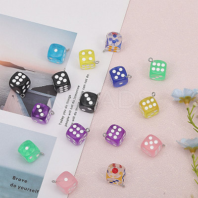 40Pcs Acrylic Pendants MACR-GL0001-05-1