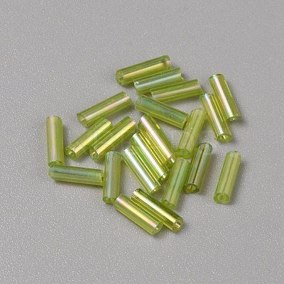 300Pcs Transparent Glass Round Bugle Beads GLAA-WH0015-74G-1