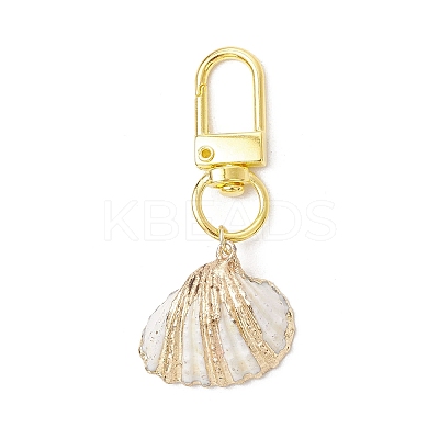 5Pcs Electroplate Shell Pendant Decorations HJEW-JM03084-1