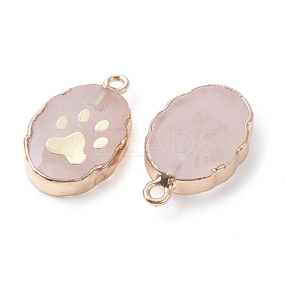 Natural Rose Quartz Oval Pendants G-C102-07G-02-1