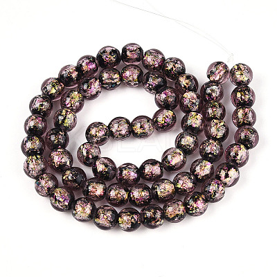 Handmade Foil Glass Beads Strands FOIL-N029-05A-1