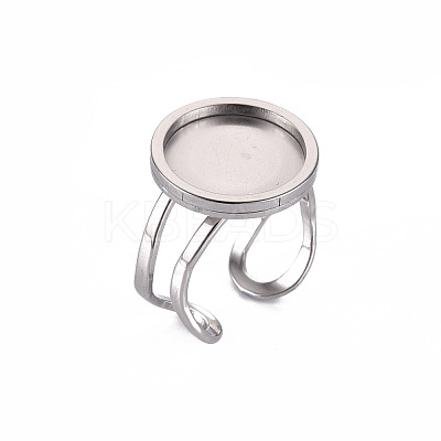 Non-Tarnish 201 Stainless Steel Cuff Pad Ring Settings X-STAS-S080-040C-P-1
