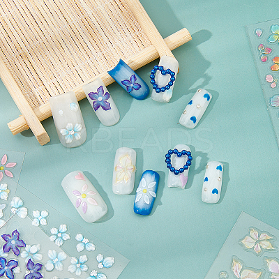 5Pcs 5 Styles PVC Nail Art Stickers Decals MRMJ-FH0001-51-1