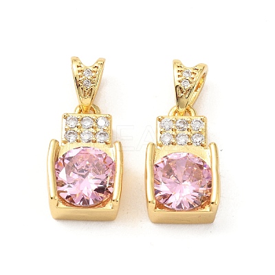 Brass Micro Pave Cubic Zirconia Pendants KK-G533-18G-02-1