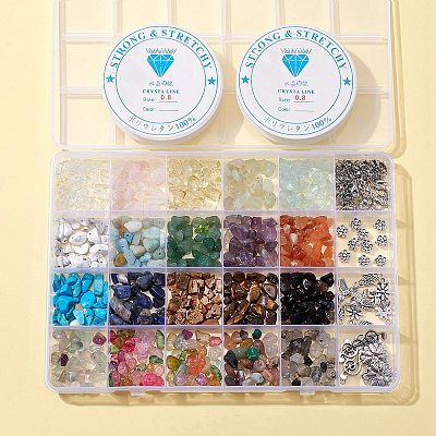 DIY Gemstone Bracelet Necklace Making Kit DIY-FS0002-93-1