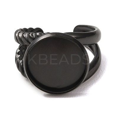 304 Stainless Steel Cuff Ring Components STAS-P454-01D-B-1