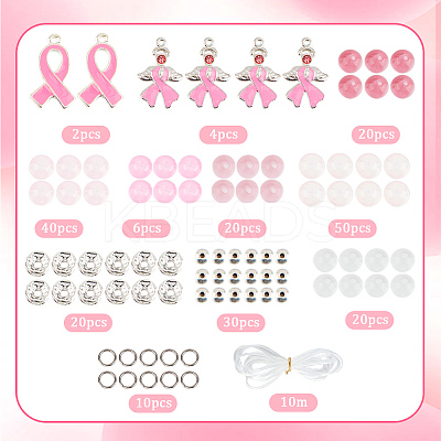 DIY Breast Cancer Awareness Bracelet Making Kit DIY-SC0021-74-1