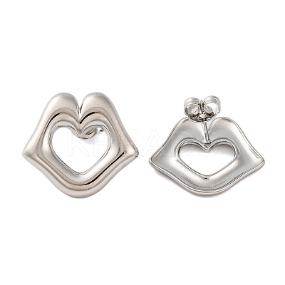 Non-Tarnish 304 Stainless Steel Stud Earrings EJEW-G395-08P-1