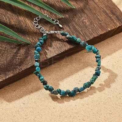 Natural Chrysocolla Chips Bracelets for Women BJEW-H623-01S-09-1