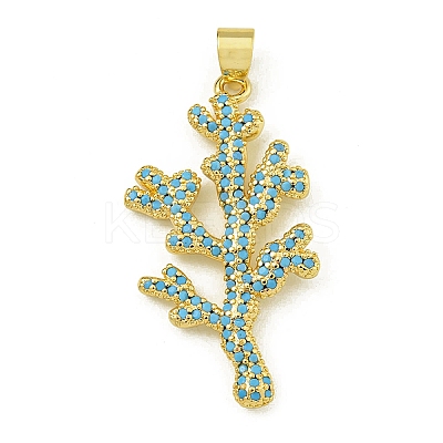 Rack Plating Brass Pave Cubic Zirconia Pendants X-KK-U029-11G-02-1