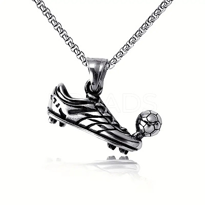 Football Soccer Shoe 667 Stainless Steel Pendant Necklaces for Men FS-WG4A7BD-02-1