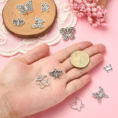 100Pcs 10 Styles Tibetan Style Alloy Pendants TIBEP-CJ0002-87-1
