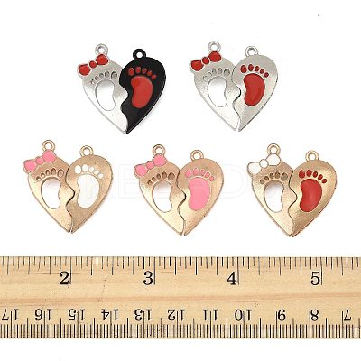 10 Bags Spray Painted Alloy Enamel Magnetic Split Pendants ENAM-FS0003-01-1