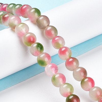 Faceted Rondelle Dyed Natural White Jade Bead Strands LS-G-D073-01C-1