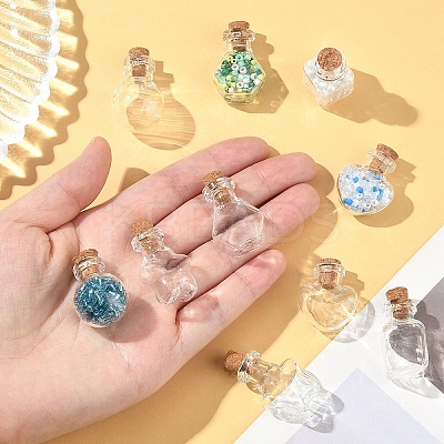 10Pcs 5 Styles Clear Glass Bottle for Bead Containers AJEW-YW0001-47-1