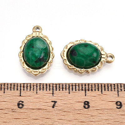 Natural Green Spot Jasper Pendants STAS-T064-61A-1