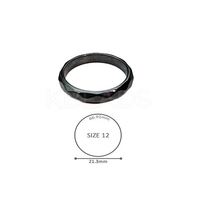Synthetic Hematite Plain Band Rings BK4832-14-1