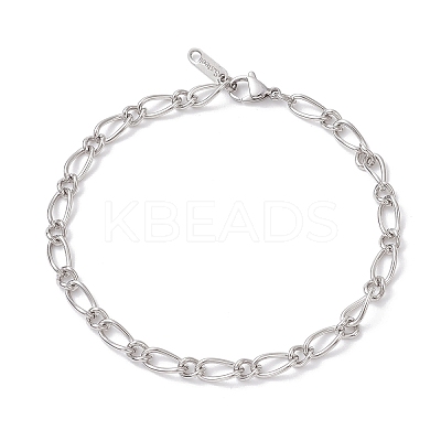 304 Stainless Steel Figaro Chains Bracelets for Women BJEW-JB12772-1